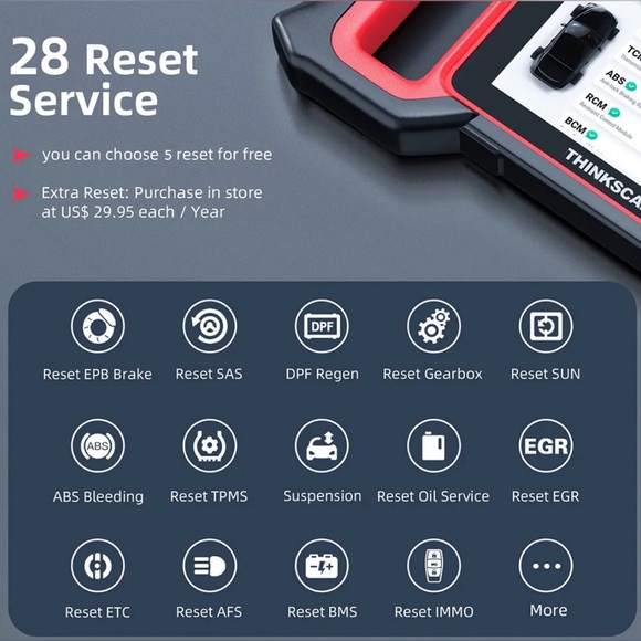 ThinkScan Plus S7 OBD2 Scanner Auto Diagnostic ABS IMMO TPMS Reset Code Reader - Picture 3 of 10